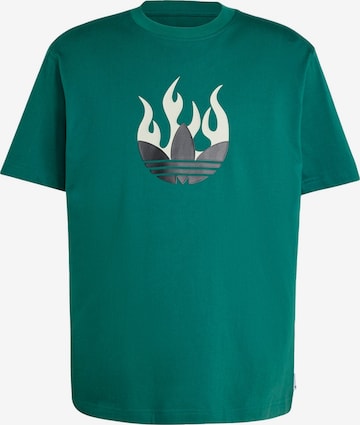 Tricou 'Flames' de la ADIDAS ORIGINALS pe verde: față