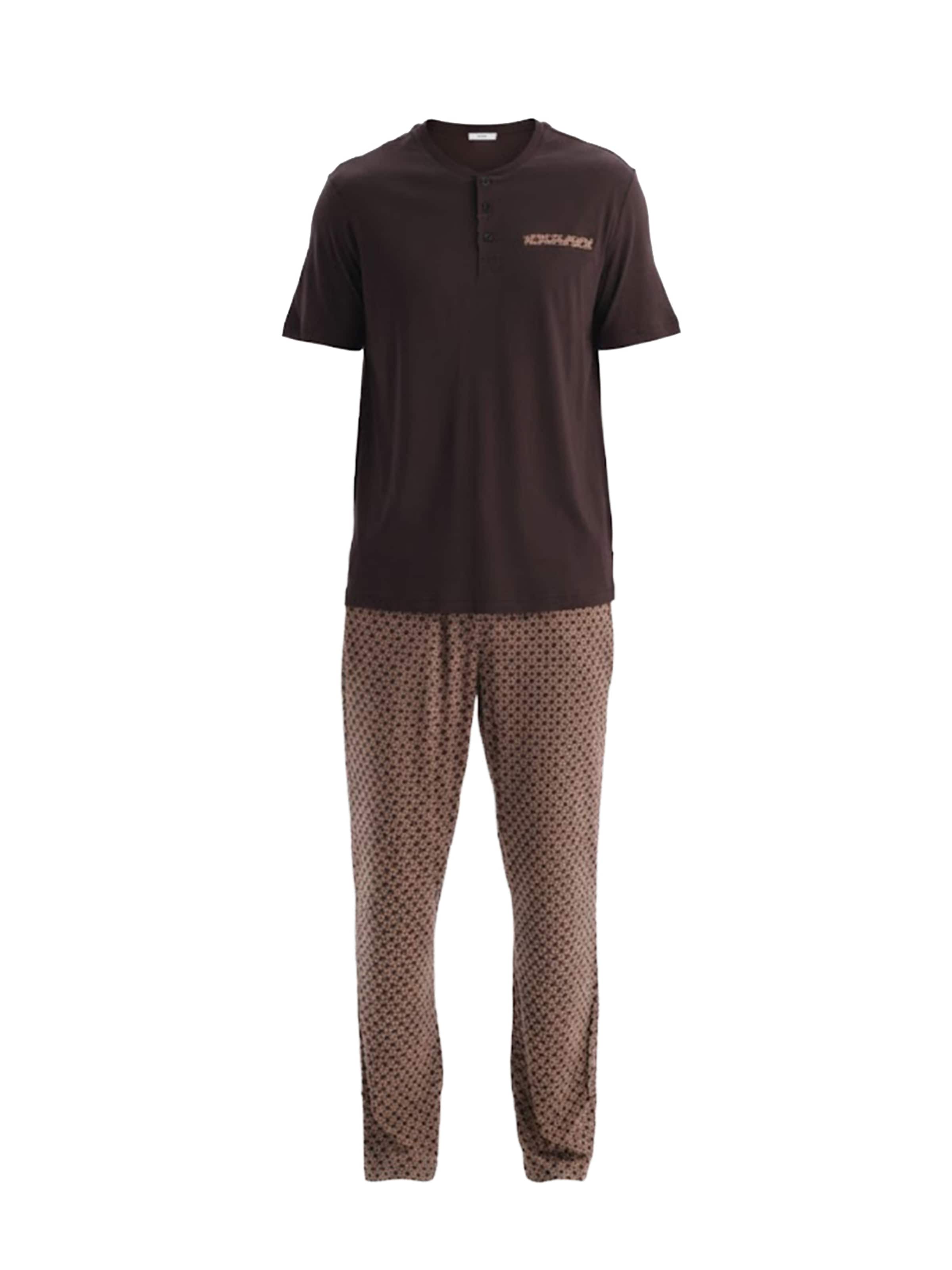 Dagi Pitkä pyjama värissä ruskea: etupuoli