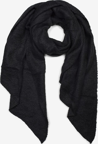 styleBREAKER Oversizeschal 'Asymmetrischer unifarbener Web Schal' in Schwarz: Vorderseite