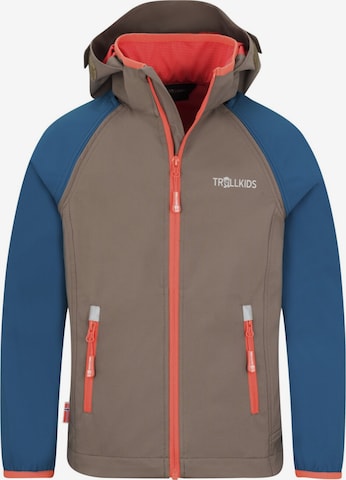 TROLLKIDS Outdoor jacket in Brown: front