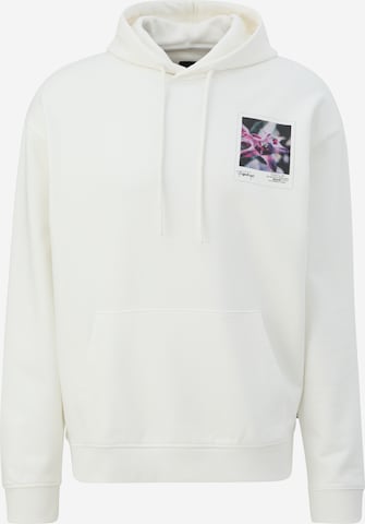 Sweat-shirt QS en blanc : devant