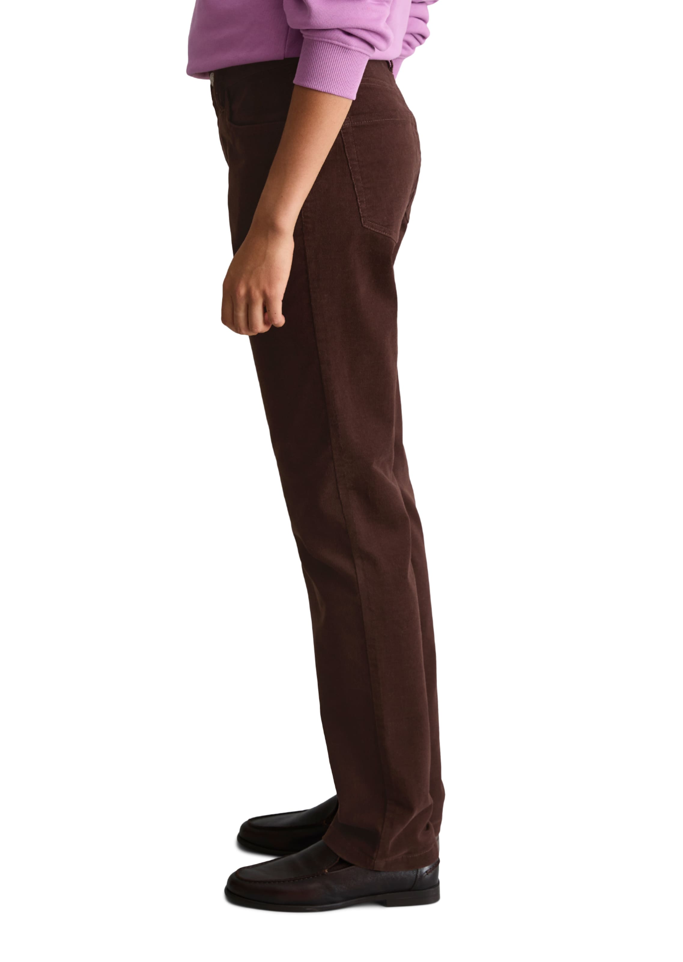 Marc O'Polo DENIM Regular Trousers 'Olina' in Brown: side