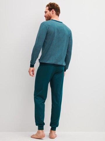 CALIDA Long Pajamas 'Cotton Special' in Blue