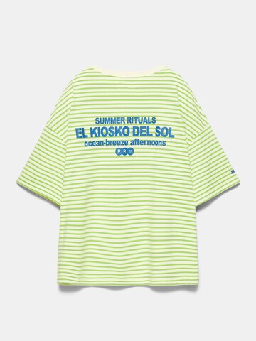 Pull&Bear Majica 'PACIFIC RAYAS' | zelena barva
