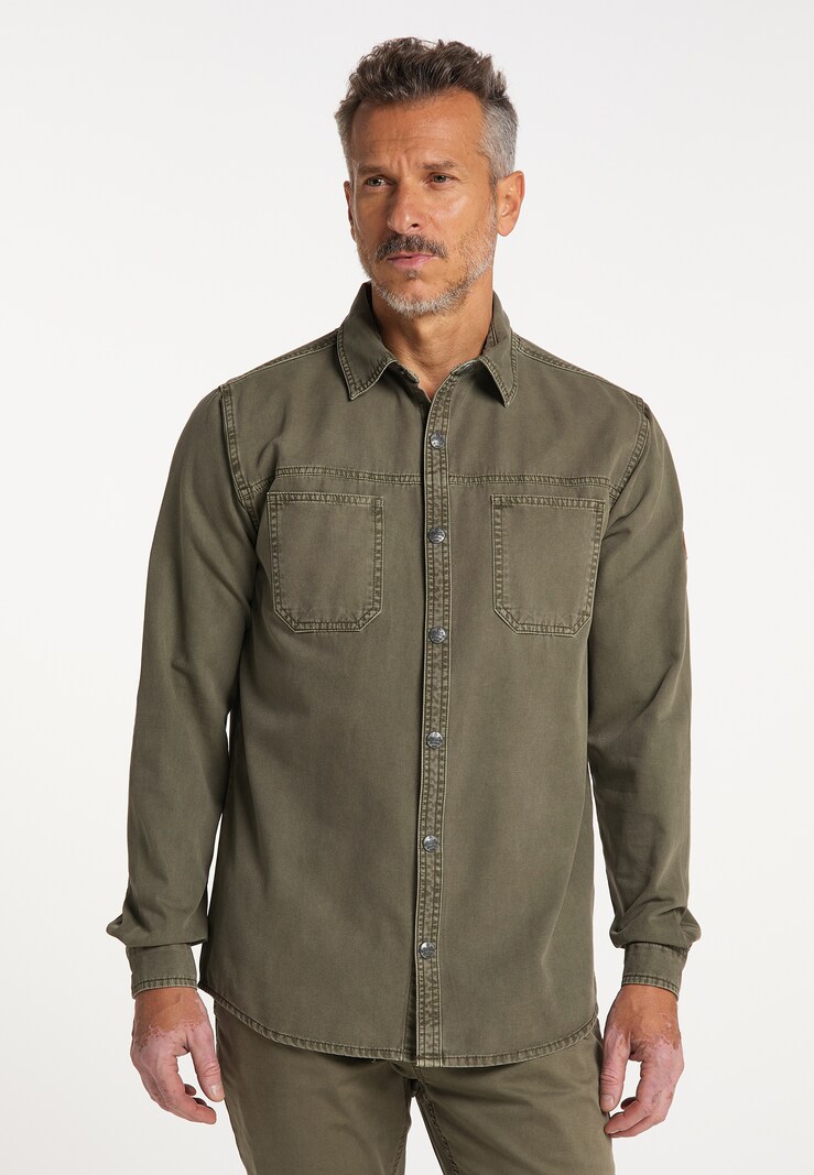 Men Clothing DreiMaster Vintage Casual shirts Olive