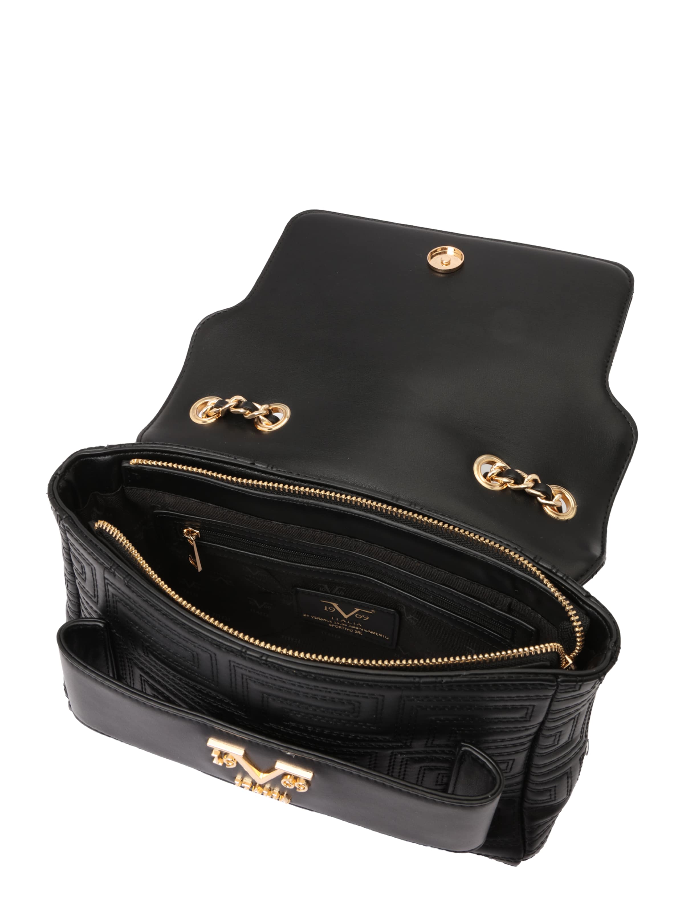 19V69 ITALIA Shoulder Bag 'Gaia Ornmt' in Black: top