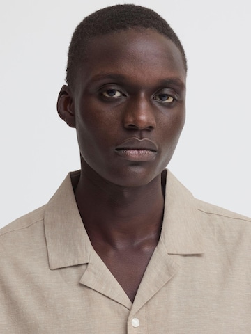 BLEND Comfort fit Button Up Shirt ' BHAban  Cuba' in Beige