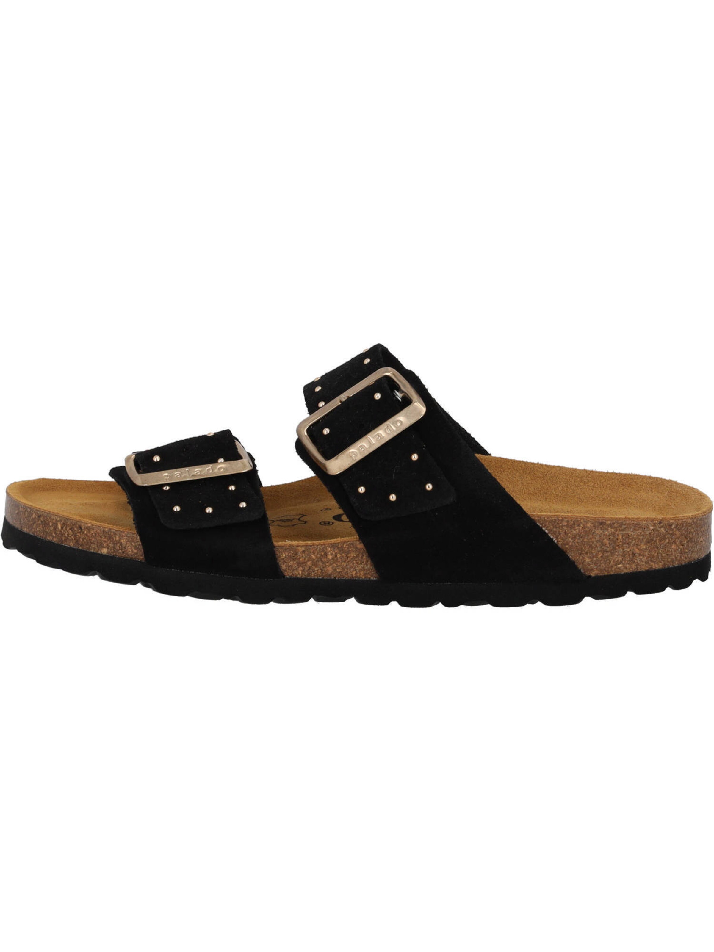 Palado by Sila Sahin Pantofle 'Samos Glint' – černá: přední strana