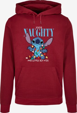 ABSOLUTE CULT Sweatshirt 'Lilo And Stitch - Naughty And Nice' in Rood: voorkant