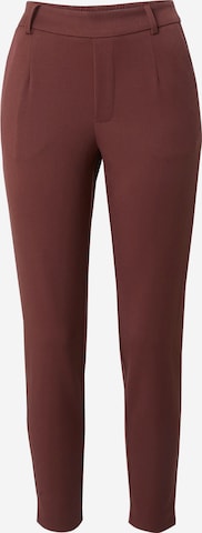 VILA Pleat-Front Pants 'Varone' in Brown: front