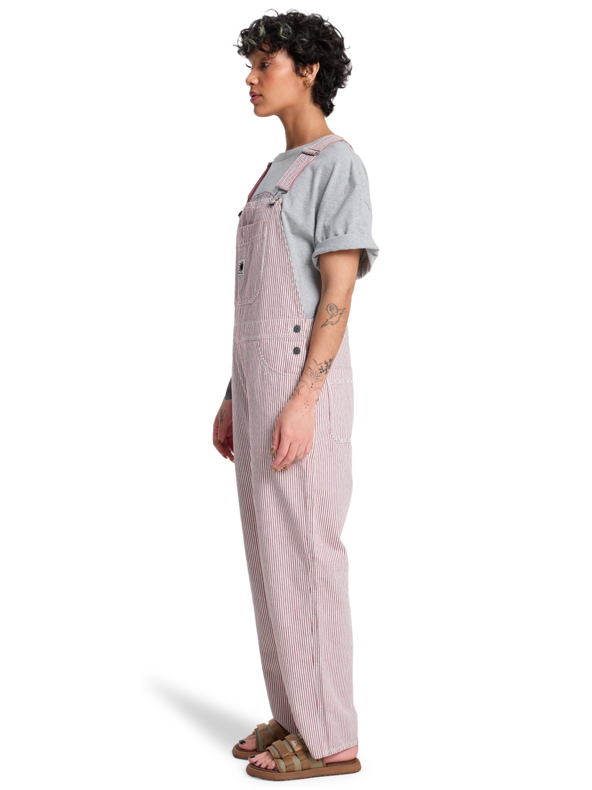 QUIKSILVER Normální Laclové kalhoty 'Angua Stripes' – červená