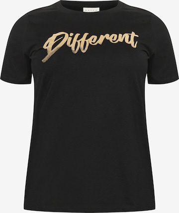 KAFFE CURVE - Camiseta 'Tiva' en negro: frente