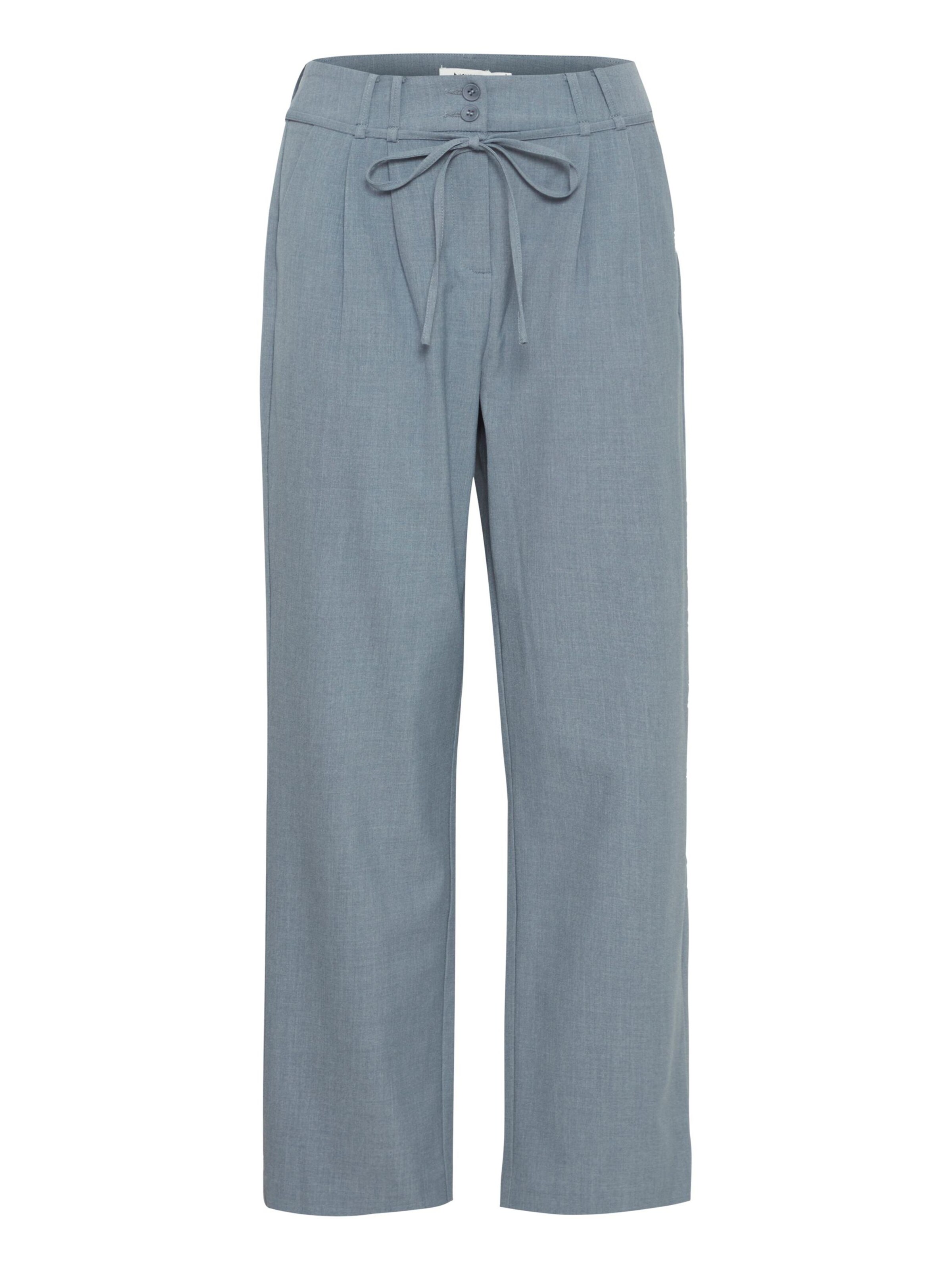 b.young Regular Bandplooibroek 'Danta' in Blauw: voorkant