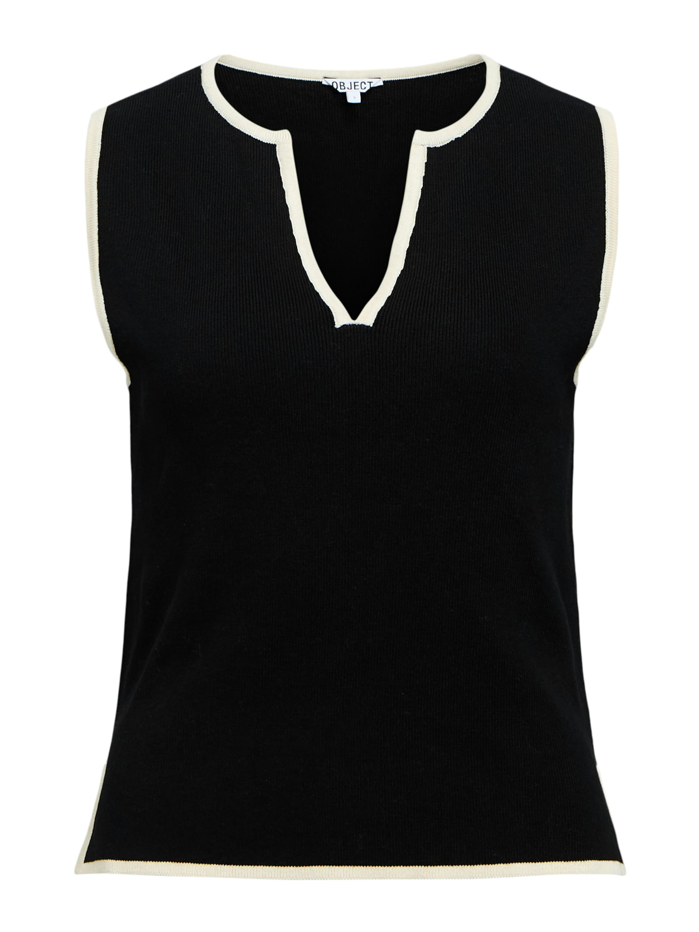 OBJECT Πλεκτό τοπ 'OBJViva' σε μαύρο: μπροστά