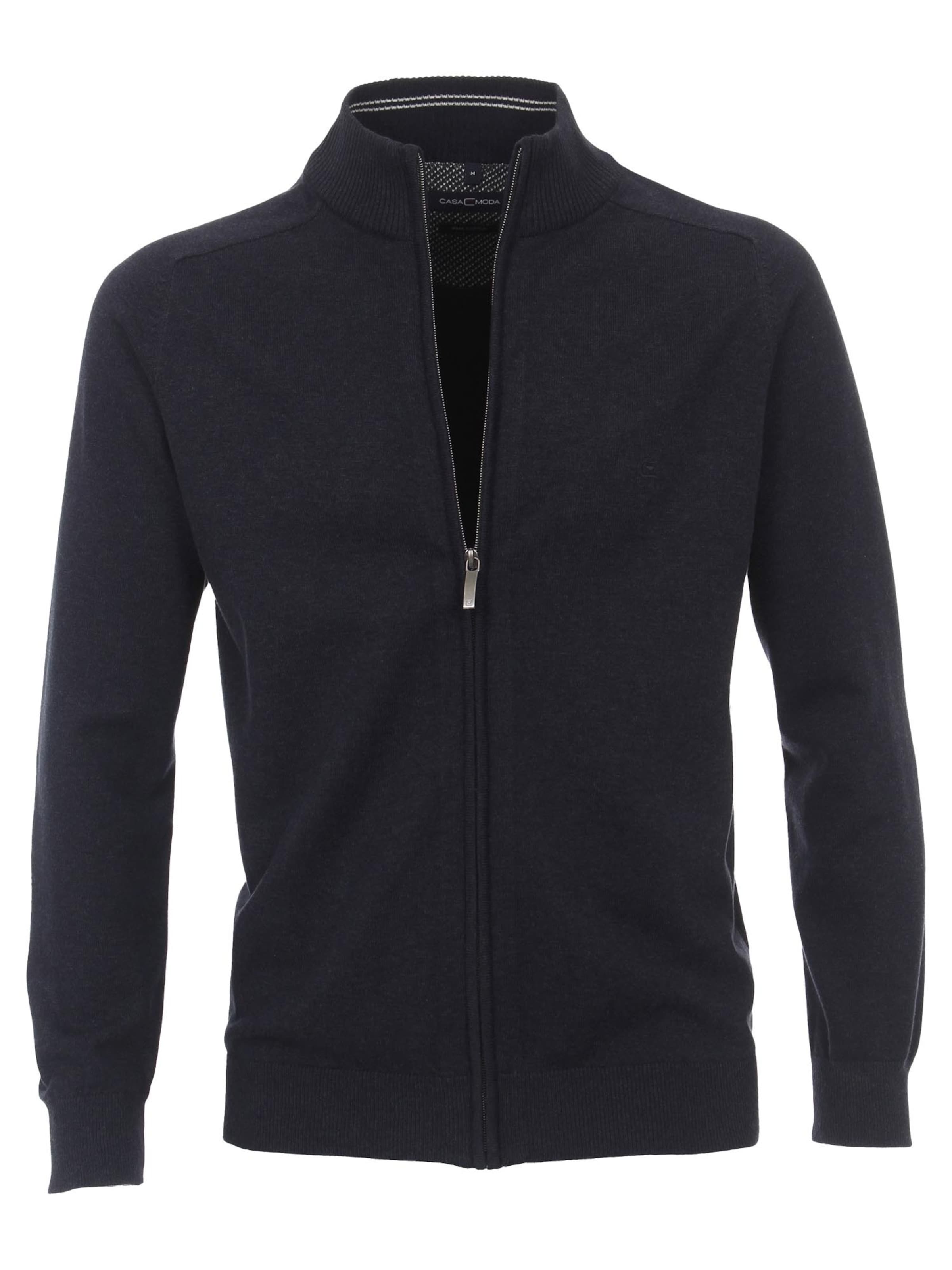 CASAMODA Knit Cardigan 'Basic' in Blue: front