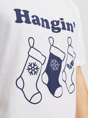 T-Shirt 'X-Mas' JACK & JONES en blanc