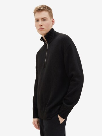 TOM TAILOR DENIM Sweater in Black: front