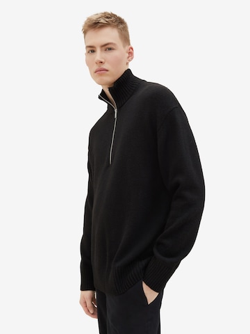 TOM TAILOR DENIM Sweater in Black: front