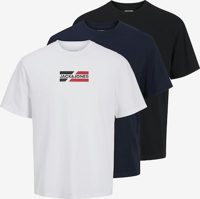 XS dydžio Marškinėliai 'JJECorp' iš JACK & JONES, spalva – tamsiai mėlyna / juoda / balta, Prekių apžvalga