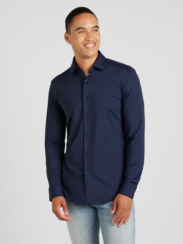 HUGO Slim fit Button Up Shirt 'Kenno' in Blue: front