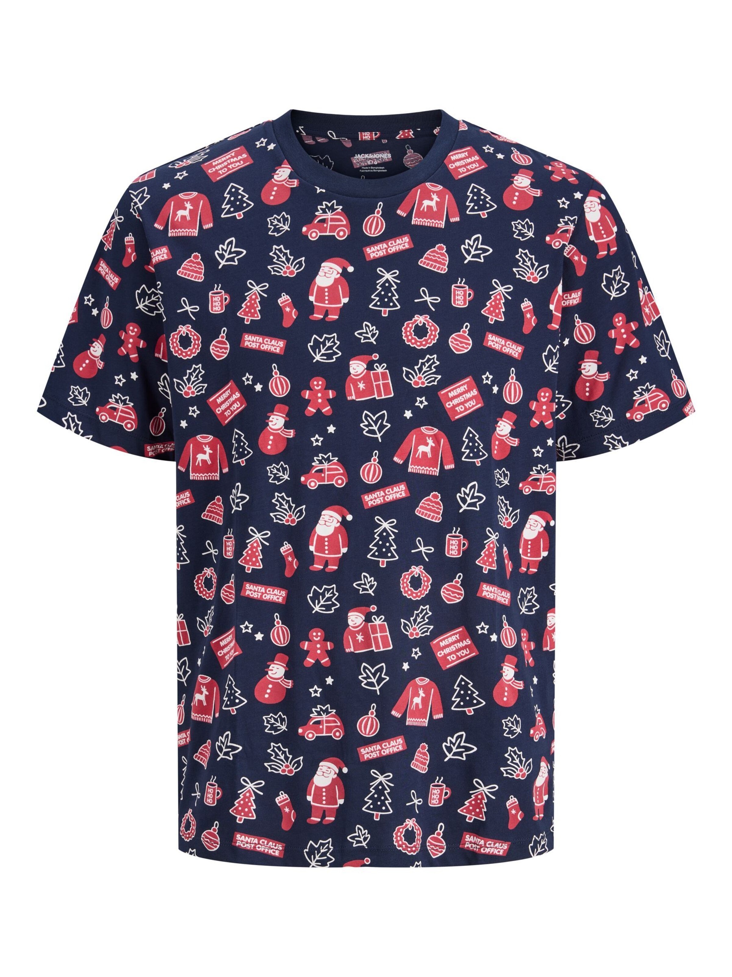 Maglietta 'BELL XMAS' di JACK & JONES in blu: frontale