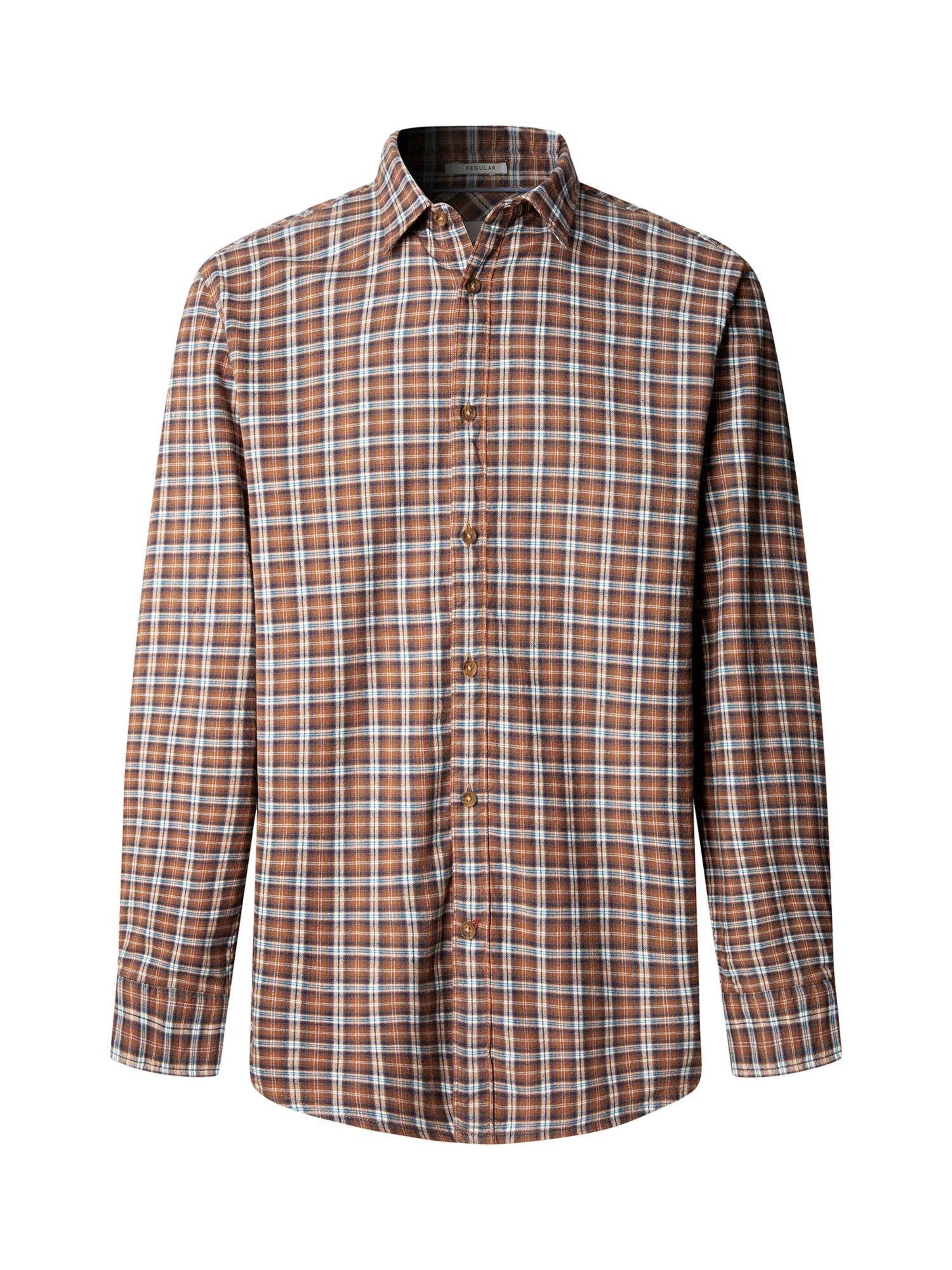 Pepe Jeans - Ajuste regular Camisa ' REBAY ' en naranja: frente
