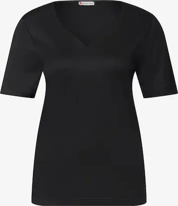 STREET ONE Majica | črna barva: sprednja stran