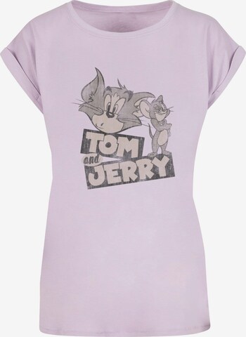 ABSOLUTE CULT Shirt 'Tom and Jerry - Cartoon' in Lila: voorkant