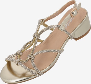 Palado by Sila Sahin Riemchensandale 'Fanala' in Gold: Vorderseite