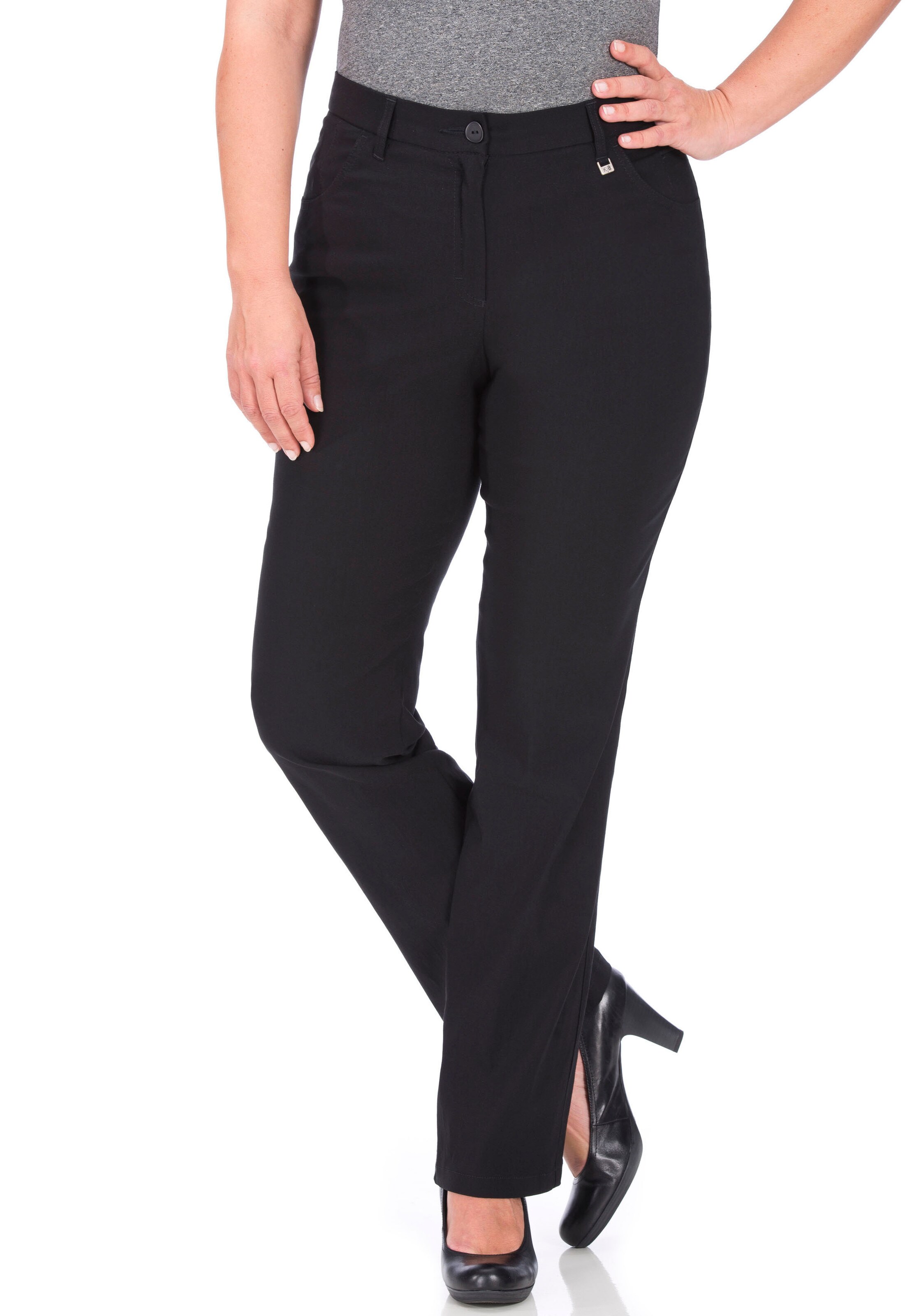 KjBRAND Regular Pants in Black: front