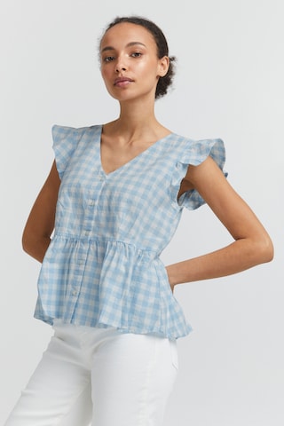 ICHI Blouse 'GRY' in Blauw: voorkant