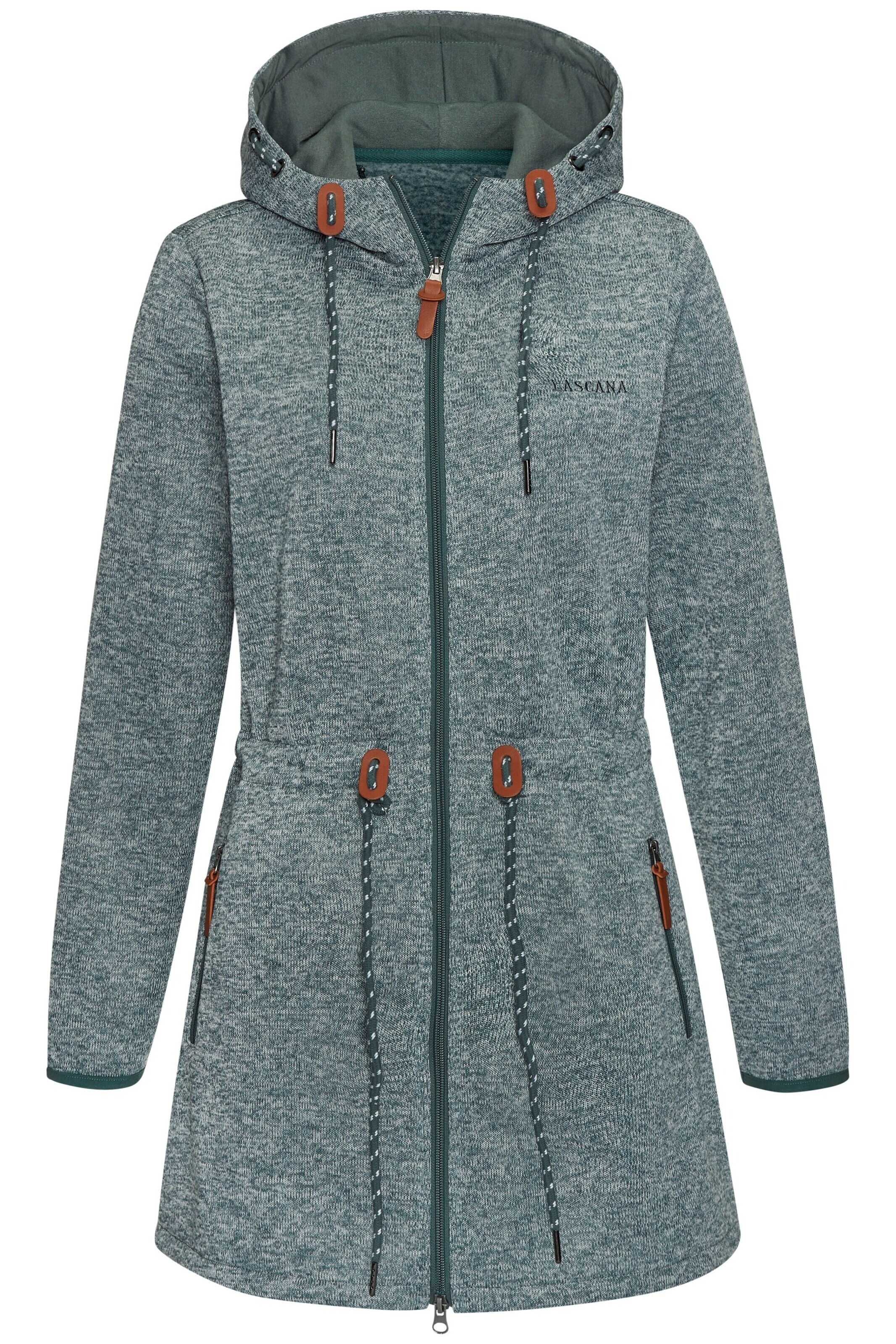 LASCANA Fleece Jacket in Green: front