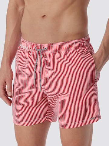 SCHIESSER Board Shorts ' Aqua Saltwater ' in Red: front