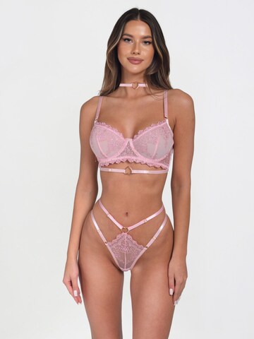 Orchibelle Balconette Underwear Sets in Pink: front