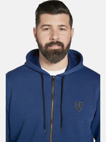 Charles Colby Zip-Up Hoodie ' Duke Trey ' in Blue