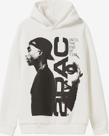 Bershka Sweatshirt in Weiß: predná strana