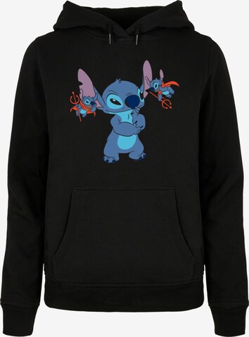 Sweat-shirt 'Lilo And Stitch - Little Devils' ABSOLUTE CULT en noir : devant