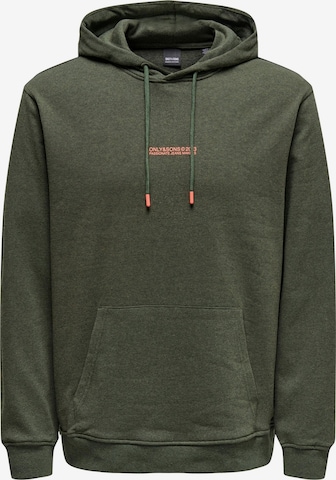 Only & Sons Sweatshirt 'Elon' in Green: front