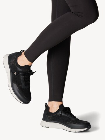 Baskets basses Tamaris en noir : devant
