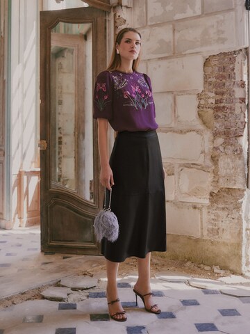 Chemisier love & roses en violet