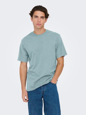 T-Shirt 'LEVI' Only & Sons en bleu : devant