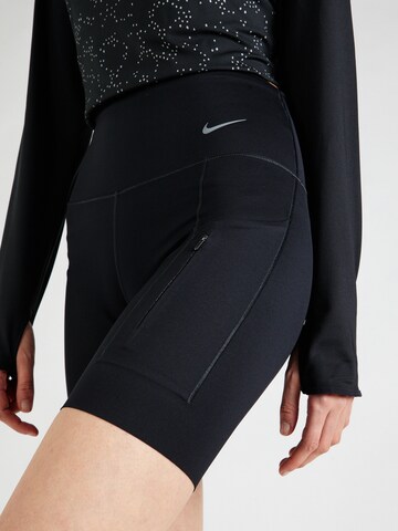 NIKE Skinny Workout Pants 'Go' in Black