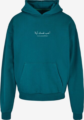 Merchcode Sweatshirt ' Love Yourself First ' in Blue: front