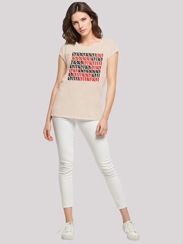 F4NT4STIC Shirt 'I Love You 01001001 Binary Code Valentinstag' in Beige