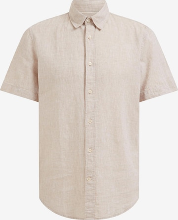 WE Fashion Regular fit Button Up Shirt in Beige: front