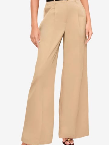 Wide leg Pantaloni con pieghe di Friends Like These in beige: frontale