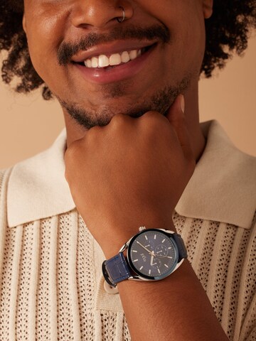 Montre à affichage analogique Lucardi en bleu : devant