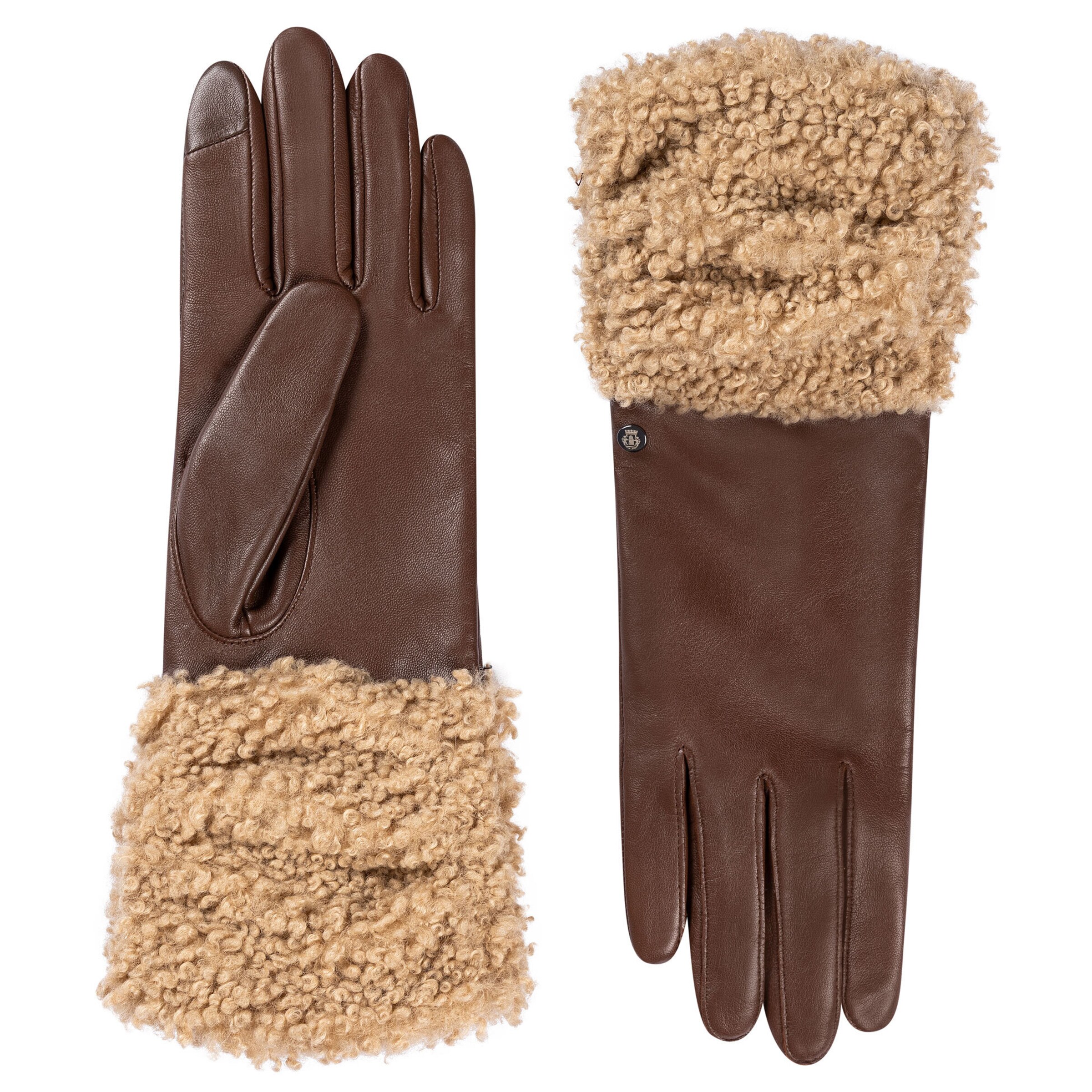 Gants 'MONTROSE TOUCH' Roeckl en marron : devant
