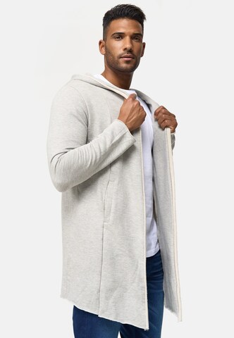 INDICODE JEANS Zip-Up Hoodie 'Brekstad' in Grey
