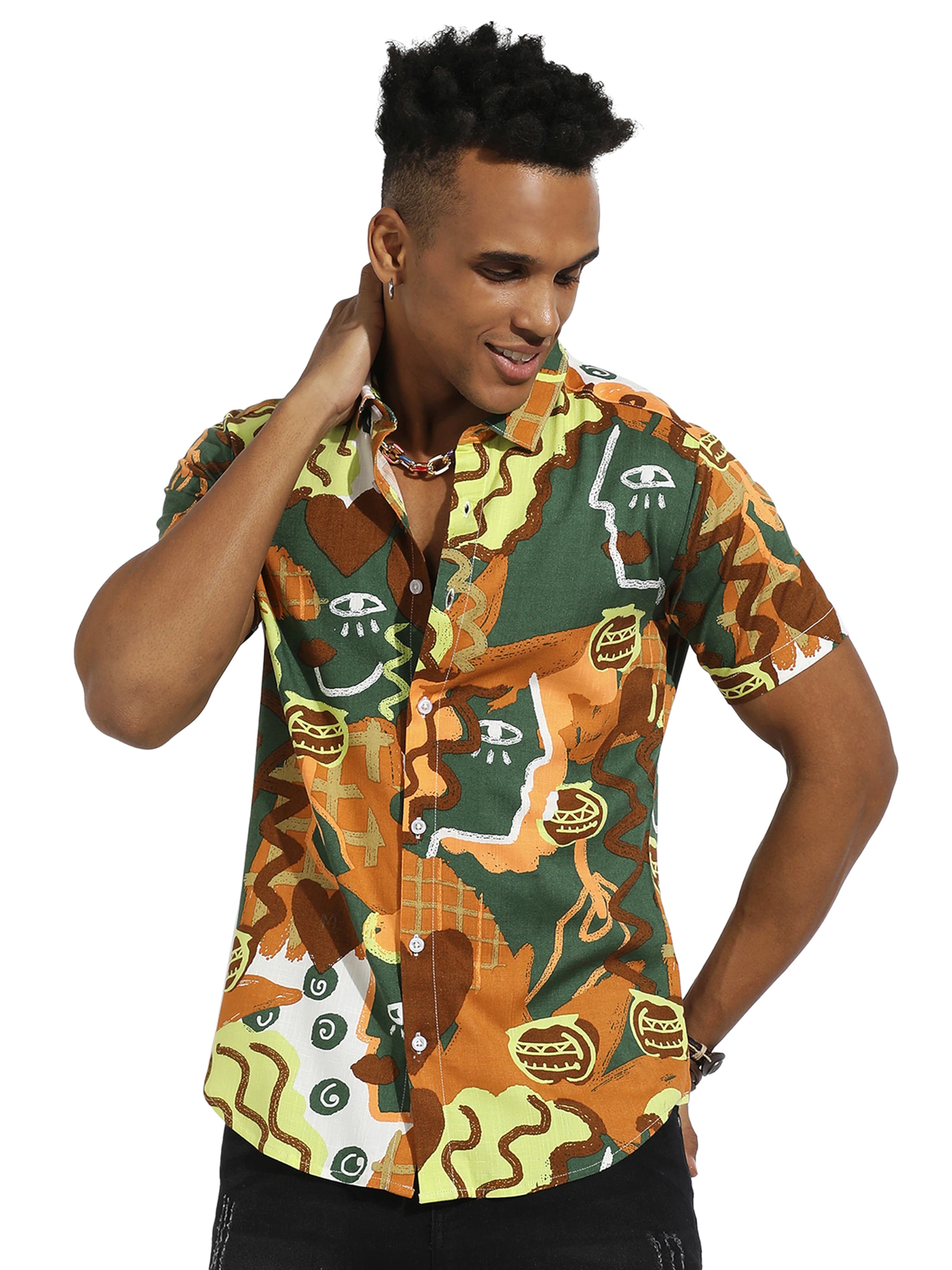 Campus Sutra Regular fit Button Up Shirt 'Dax' in Mixed colors: front